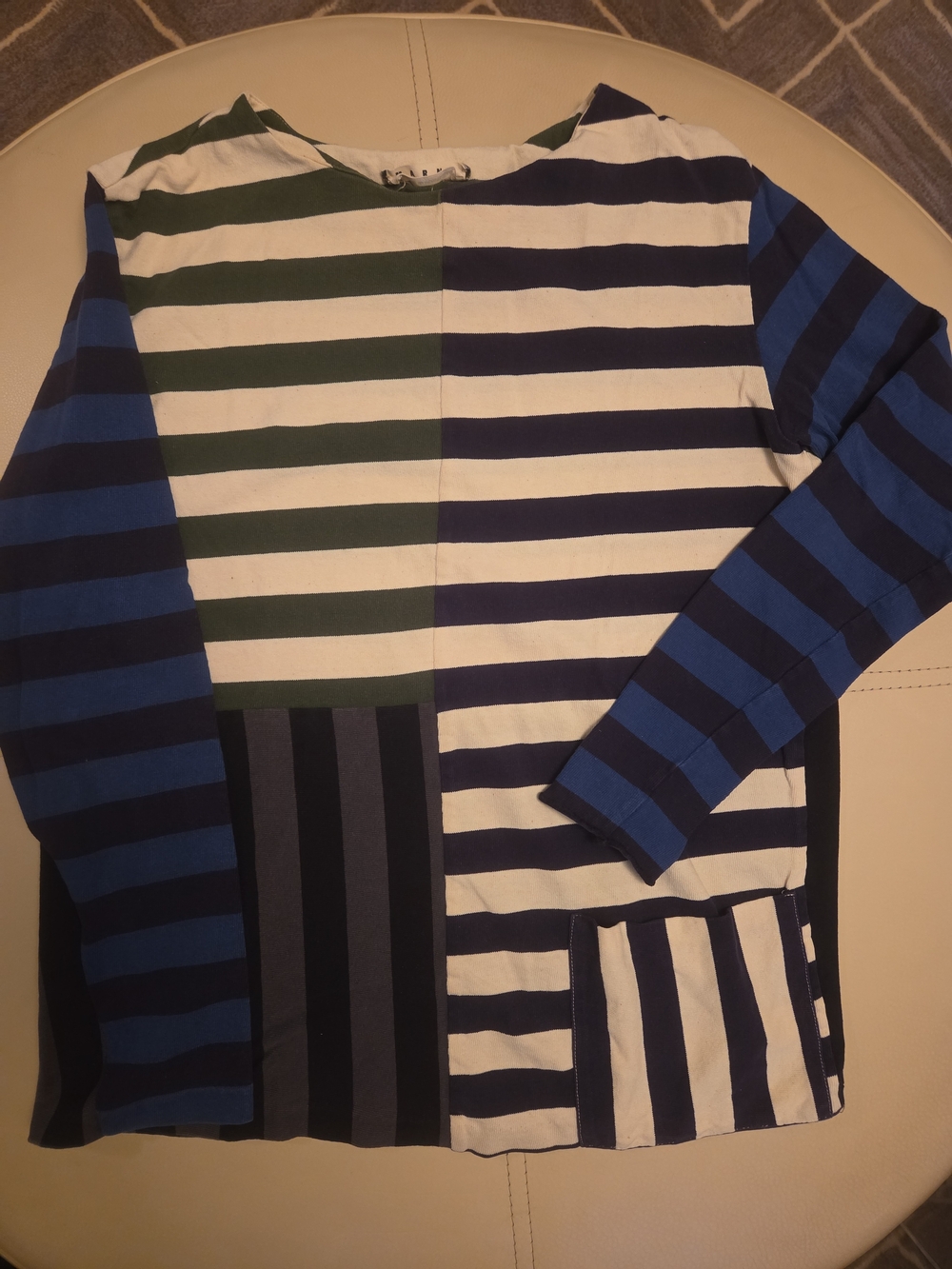 Marni Mixed Stripe Patchwork Tunic Top Size IT 42 Made in Portugal